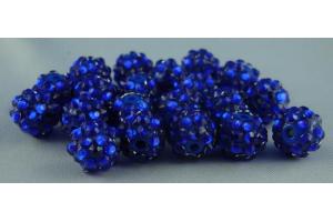 50 Shamballa Strassperlen  Beads 10mm blau